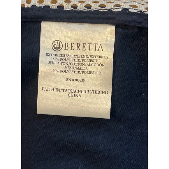 Beretta Full Zip Mesh Shooting Vest Men Medium Navy With Red Trim - Picture 8 of 9